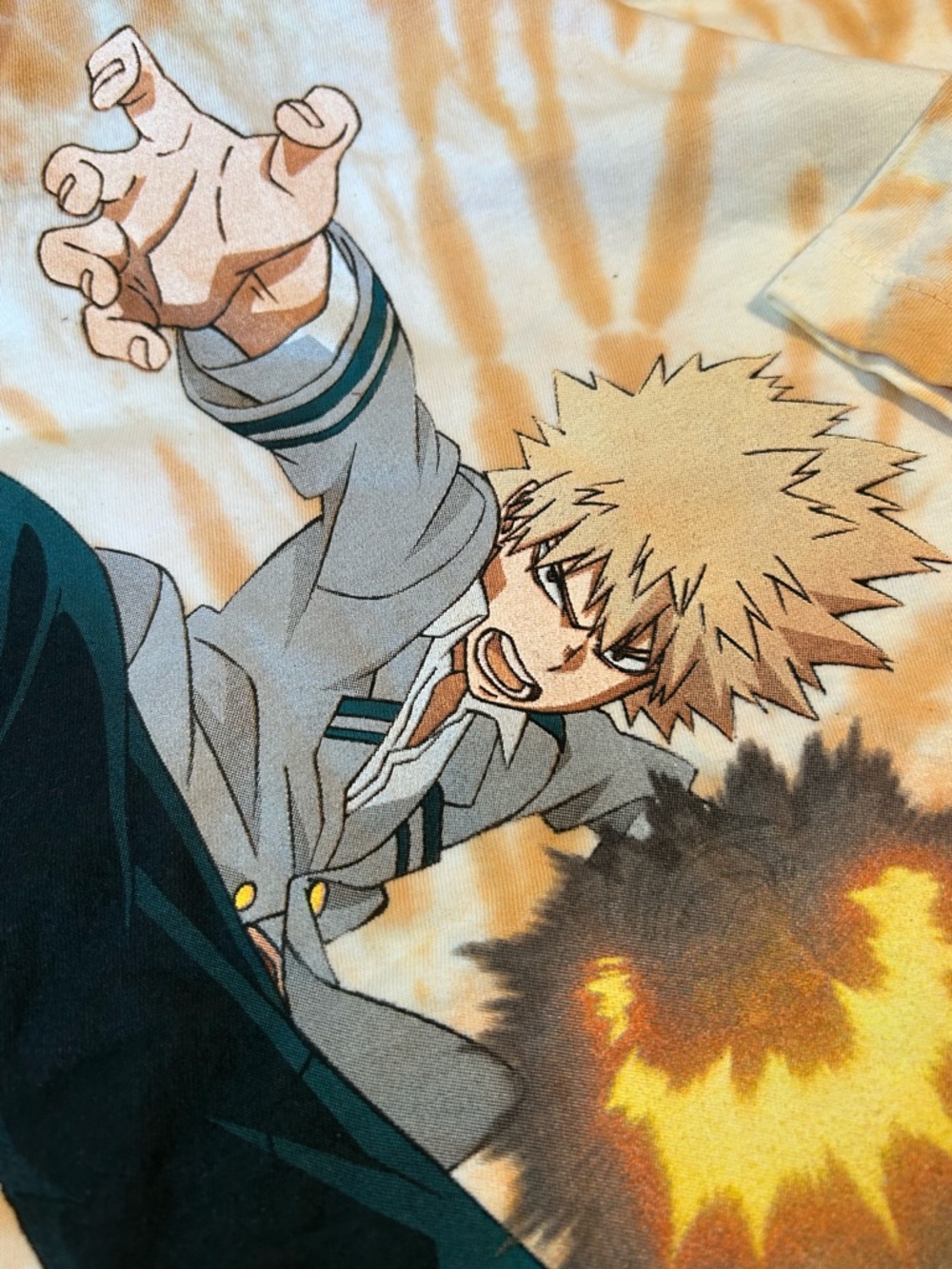 My Hero Academia t-shirt Katsuki Bakugo explosion tie dye size X-Large Crop Top